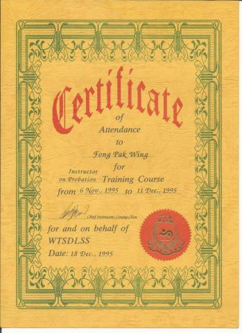 FONG PAK WING (joe sir) - 黃大仙拯溺會 拯溺 助理 教練 證書 FONG PAK WING (joe sir) - 黃大仙拯溺會 拯溺 助理 教練 證書