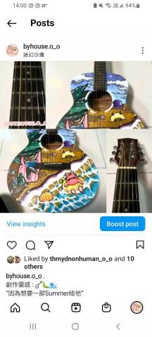 Yuki Chan - #木結他 #塑膠彩 Yuki Chan - #木結他 #塑膠彩