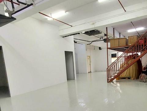 芒果設計工程 - 工廠特高樓底全廠天花牆身執灰油乳膠漆.
另外地板深層潔淨後再油地台油翻新.