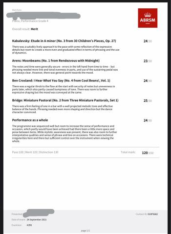 Miss yu - 學生鋼琴考試成績 Miss yu - 學生鋼琴考試成績