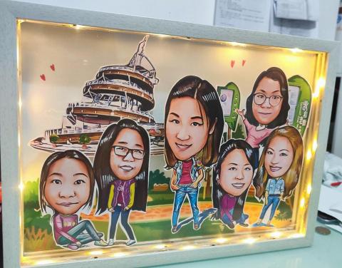 Q.Comic似顏漫畫人像繪 - 客人超高要求，每次也要立體加燈的效果，這效果又係係超靚，但手工實在太花時間了，但值得的，只要客人喜歡。