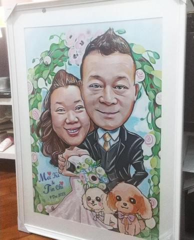 Q.Comic似顏漫畫人像繪 - 2020年癸卯兔年，雙春兼閏月朋友結婚，有利今年結婚，雙春等於兩個立春，象徵開枝散葉適宜嫁娶，滋潤豐收之意，喜上加喜，非常好意頭，朋友結婚，想到送甚麼禮物？ #q版手繪 創意無限，跟雙春閏月絕對配合，快d搵我地畫張畫比家人朋友，遲左的話排龍尾，有排等呀喂！
#結婚禮物 #結婚Q版 #Qcomic #caricaturewedding #q版人像 
聯絡 WhatsApp+852-94770457