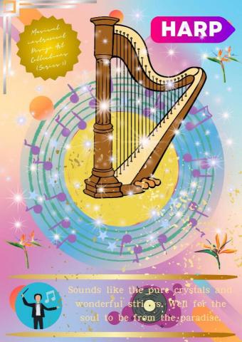 Silverlighting Melodic Design  - Musical instruments Design Art Series Sample (Harp)
