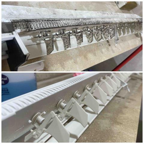 銀河冷氣工程 55404119 - 分體式冷氣機 水盤清洗前及清洗後 銀河冷氣工程 55404119 - 分體式冷氣機 水盤清洗前及清洗後