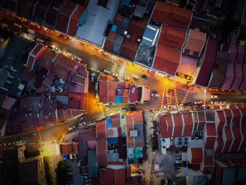 Charles Hui - Urban Aerial View for an architecture planning.