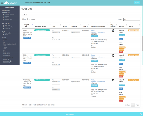 Lotus Creation Concepts Ltd - 管理員投遞概覽 - Klosit 是一個線上到線下（O2O）儲存解決方案。
Admin Dropoff Overview - Klosit is an Online to Offline (O2O) storage solution.
