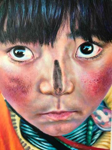 深圳市一品格文化艺术有限公司 - 北京油畫棒 得獎作品 《西藏女孩》