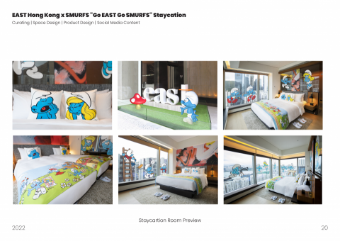 Esther Yau - EAST Hong Kong x SMURFS "Go EAST Go SMURFS" Staycation
Curating | Space Design | Product Design | Social Media Content