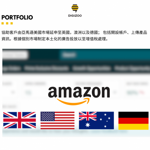 DIGIZOO - 為客戶開拓Amazon 不同站點:英國、澳洲、德國 DIGIZOO - 為客戶開拓Amazon 不同站點:英國、澳洲、德國