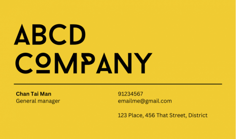 Cheuk ling Yip - Business card design sample