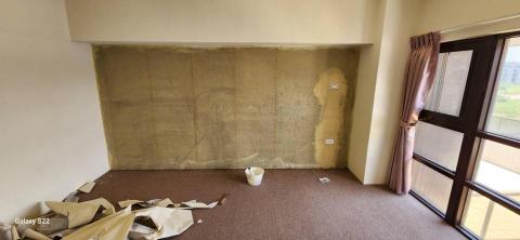 甲殼類大頭呆 - 苗栗縣竹南鎮，社區：La More，乳膠漆+壁紙清除+清運+局部批土，施工中