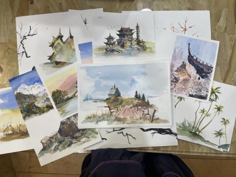 Tina Zhang - 小幅水彩教學