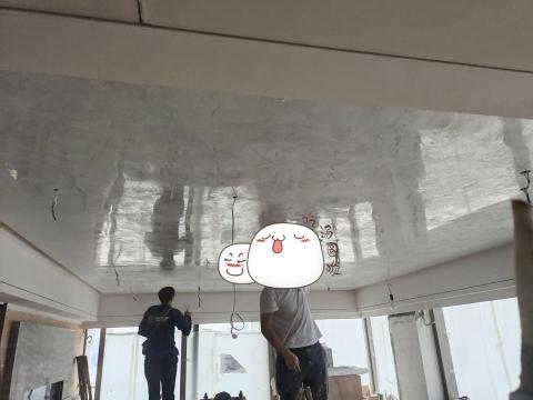 新進油漆工程公司 - 維港頌大廳工花藝術漆施工中 新進油漆工程公司 - 維港頌大廳工花藝術漆施工中