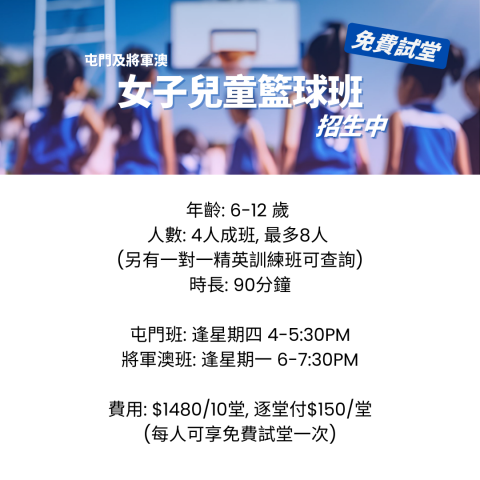 KU - 專門為女子籃球員提供安全、友善的運動環境。課程著重建立信心和基礎技術，由專業女子籃球教練因應不同個人專長設計合適的訓練內容。透過互動教學和小組活動，培養團隊精神及運動興趣。

適合對象: 對籃球有基本認識, 欲提升個人技術及打好籃球根基

教學內容: 控球、投籃技巧、投籃訓練、單對單進攻、單對單防守、傳球技巧、低位步法