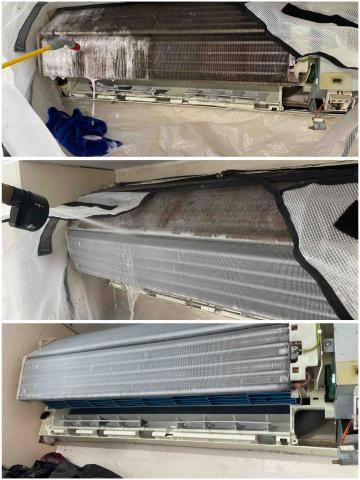 銀河冷氣工程 55404119 - 清洗冷氣機過程 銀河冷氣工程 55404119 - 清洗冷氣機過程