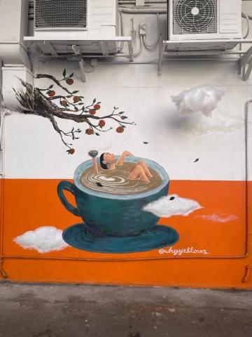 Fysh Wong - 咖啡店壁畫（1/3）Cafe wall painting