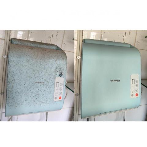 靜潔工坊 SilentPure Studio - 「GERMAN POOL」掛牆式設備已完成清潔處理。原有灰塵及污漬已清除，控制面板及機身表面回復清晰，無損傷，狀態良好。