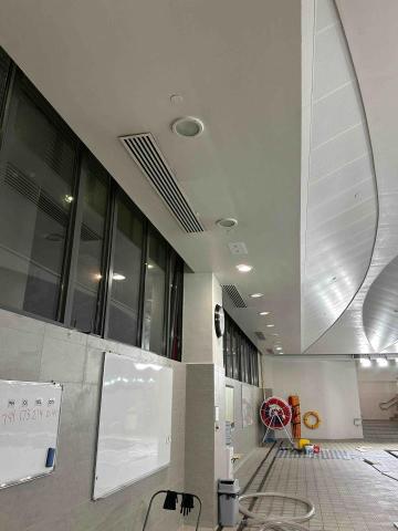 K12 Engineering Limited - 學校泳池高位舊快子筒燈 更換 LED筒燈工程