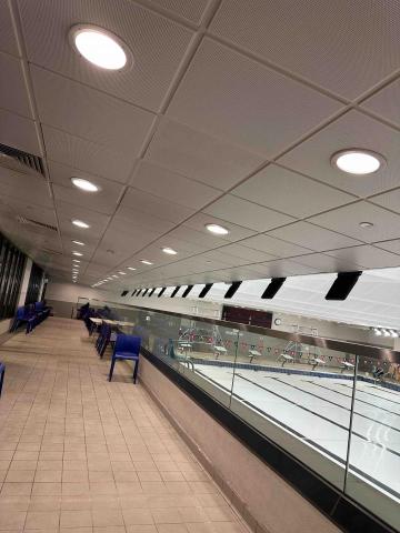 K12 Engineering Limited - 學校泳池高位舊快子筒燈 更換 LED筒燈工程