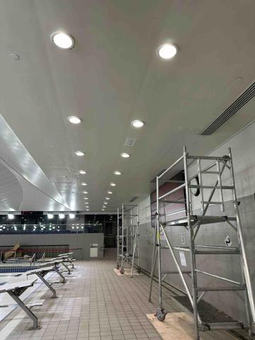 K12 Engineering Limited - 學校泳池高位舊快子筒燈 更換 LED筒燈工程