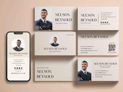 Justin, INRASSION - 房地產專業的名片設計，照片與相關資訊以簡潔專業風格清晰地展現出來