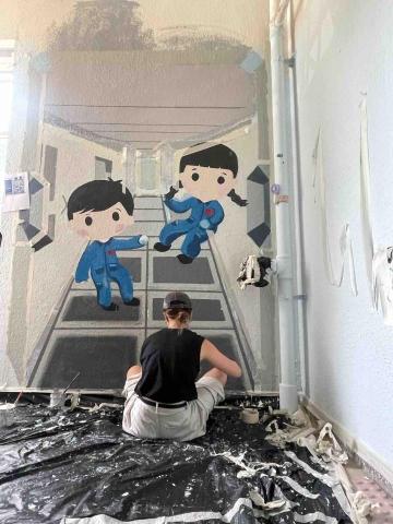 Tung Yi Chun - 壁畫過程