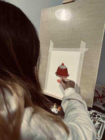 Tung Yi Chun - 教畫過程