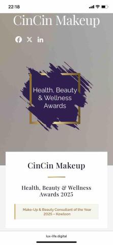CinCin Grooming Consultants - 曾獲得Health Beauty & Wellness Awards2025