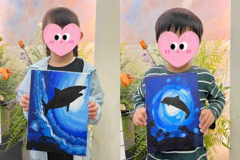 璦琦美術工作室 - 學生作品：神秘的深海世界（創意畫）