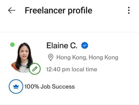 Elaine.C - My Upwork profile