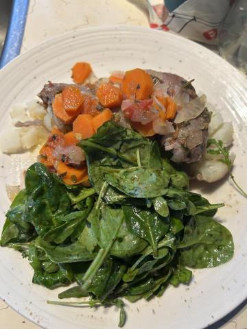 Heidi Soo - Braised beef cheek and spinach salad
