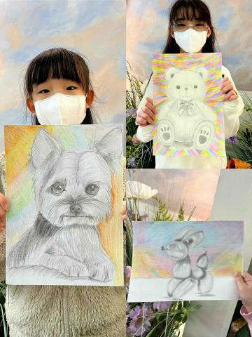 璦琦美術工作室 - 學生素描作品(7-12歲）