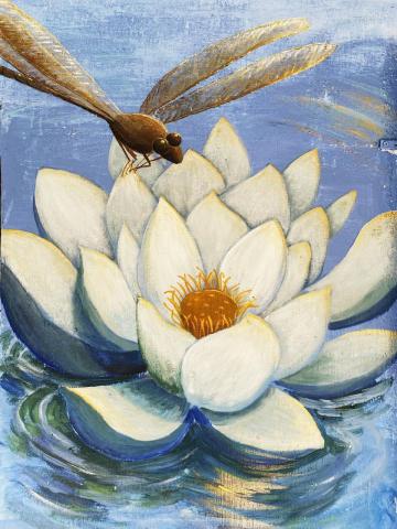 Fysh Wong - 囍小居外牆壁畫，客戶只表達要求蓮花，設計及概念由Fysh提供及共同討論